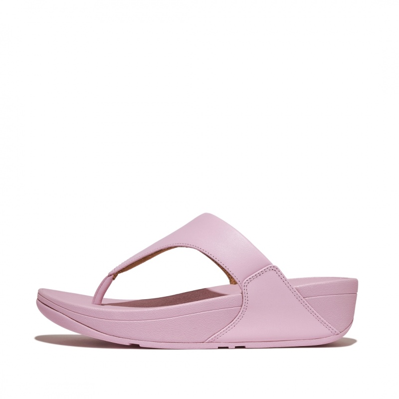 Fitflop Lulu Læder Sandaler Med Tåstolpe Dame Lyserød | DK-895736-CZY