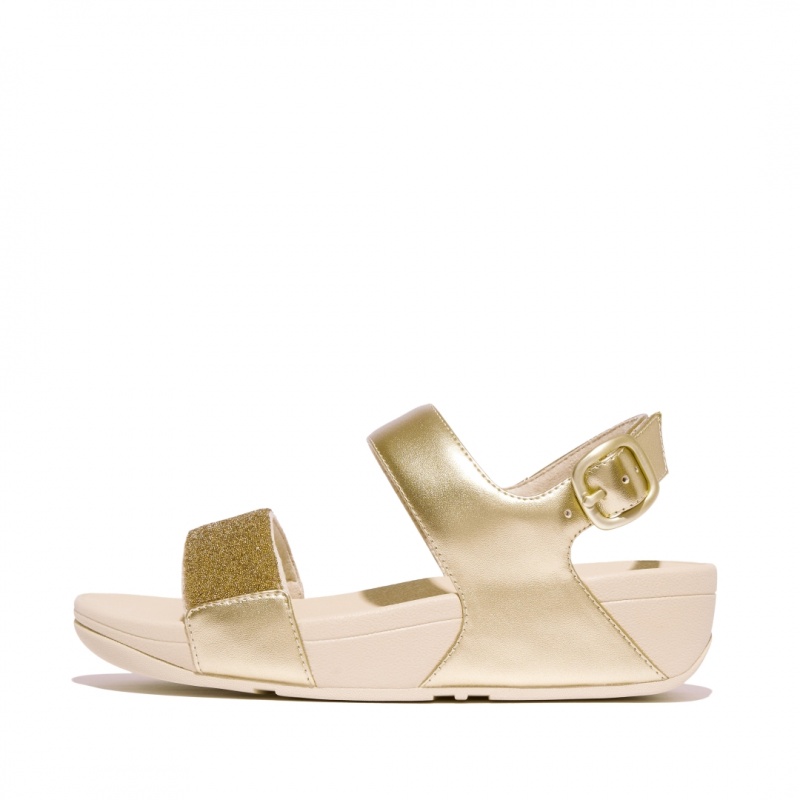 Fitflop Lulu Microfibre Faux Læder (Pu) Sandaler Med Rem Dame Guld | DK-795613-RWV