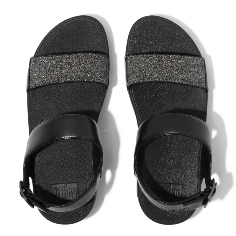 Fitflop Lulu Microfibre Faux Læder (Pu) Sandaler Med Rem Dame Sort | DK-341867-AIF