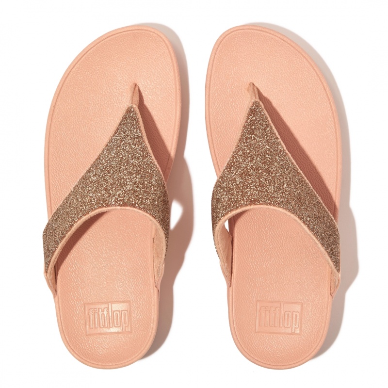 Fitflop Lulu Microfibre Faux Læder (Pu) Thongs Sandaler Med Tåstolpe Dame Lyserød | DK-321795-CVY