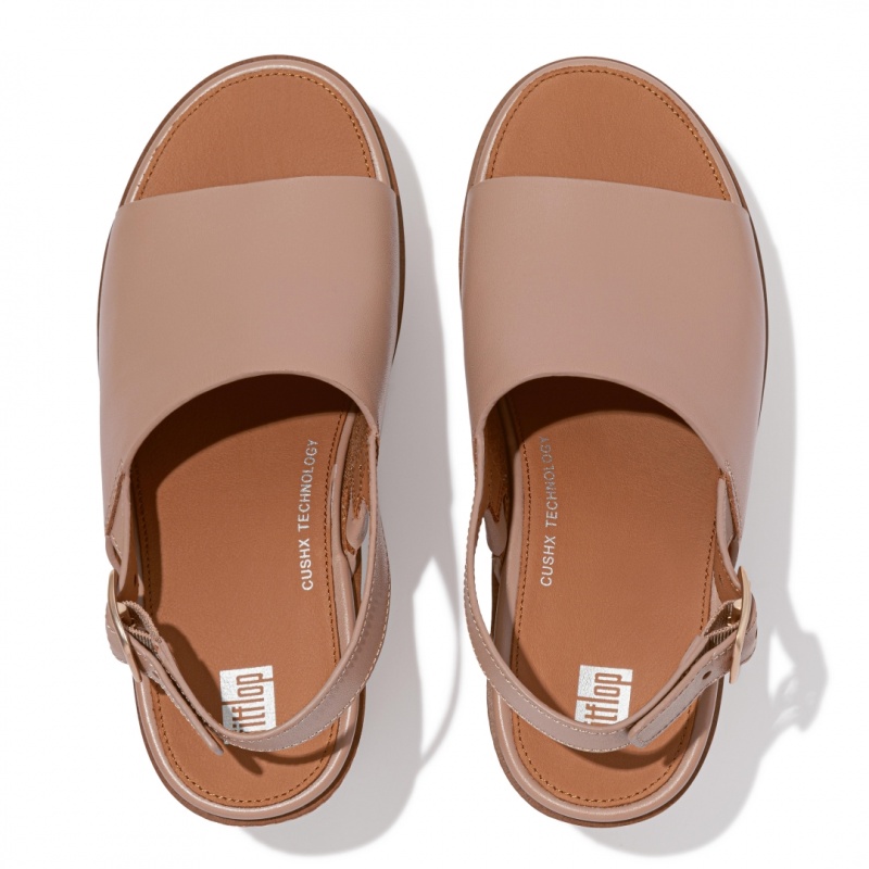 Fitflop Pilar Back Páskové Platform Sandaler Dame Beige | DK-642817-RAZ