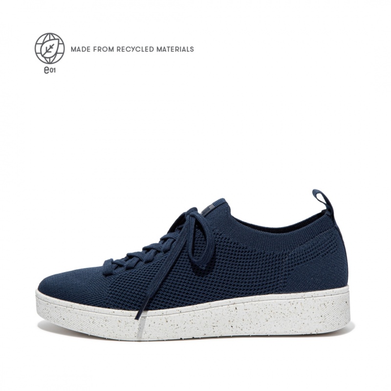 Fitflop Rally E01 Multi Knit Sneakers Dame Mørkeblå | DK-946127-OAY