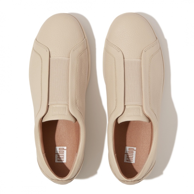 Fitflop Rally Elastic Sneakers Dame Beige | DK-291086-TZV