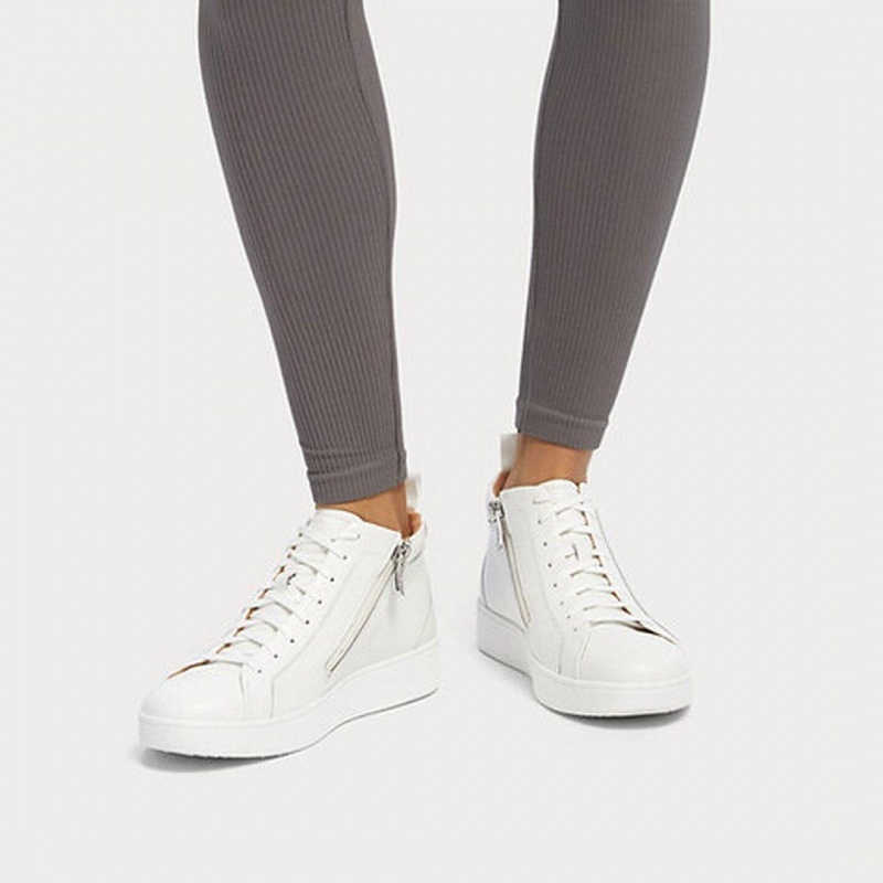 Fitflop Rally High Top Sneakers Dame Hvide | DK-196024-OYL