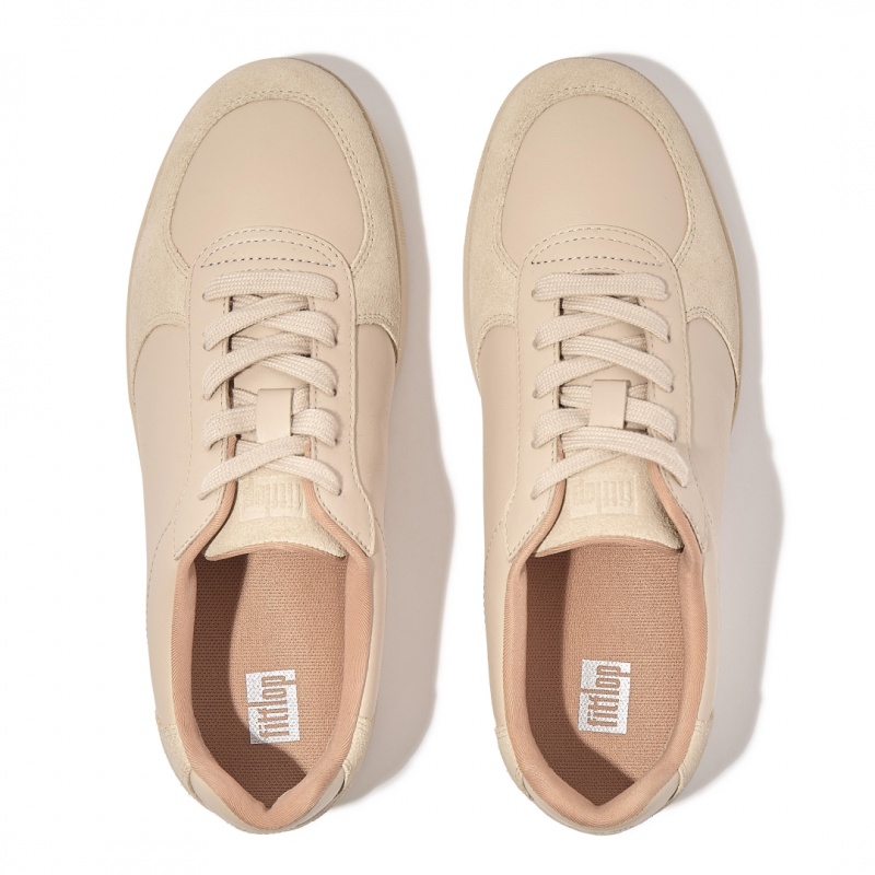 Fitflop Rally Panel Sneakers Dame Beige | DK-735249-NSQ