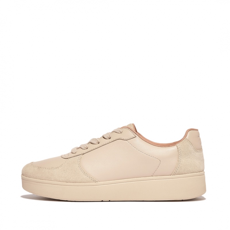 Fitflop Rally Panel Sneakers Dame Beige | DK-735249-NSQ