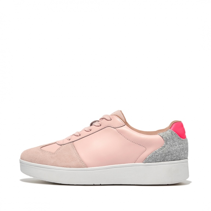 Fitflop Rally Panel Sneakers Dame Lyserød Lyseblå Grå | DK-215097-NDV