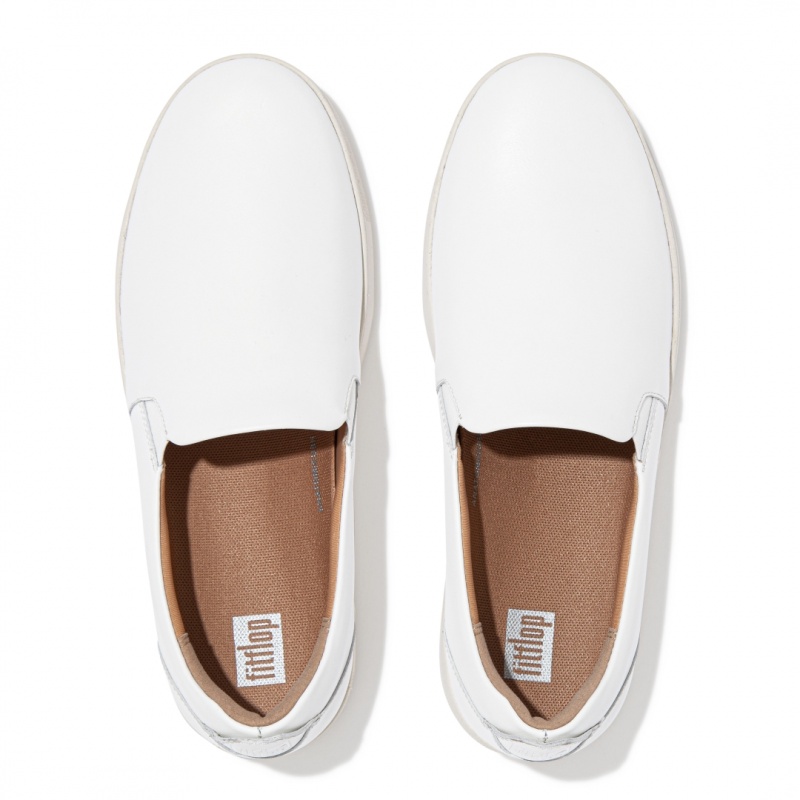 Fitflop Rally Slip On Skate Sneakers Dame Hvide | DK-216503-GMF