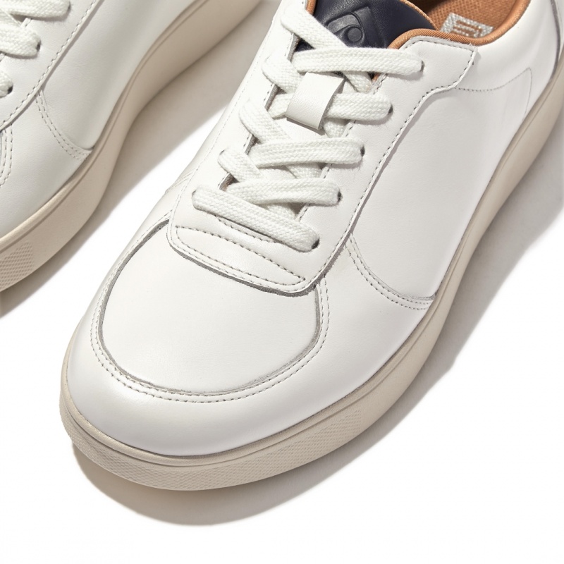 Fitflop Rally Sneakers Dame Hvide Mørkeblå | DK-523746-PAN