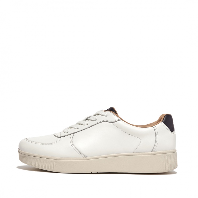 Fitflop Rally Sneakers Dame Hvide Mørkeblå | DK-523746-PAN