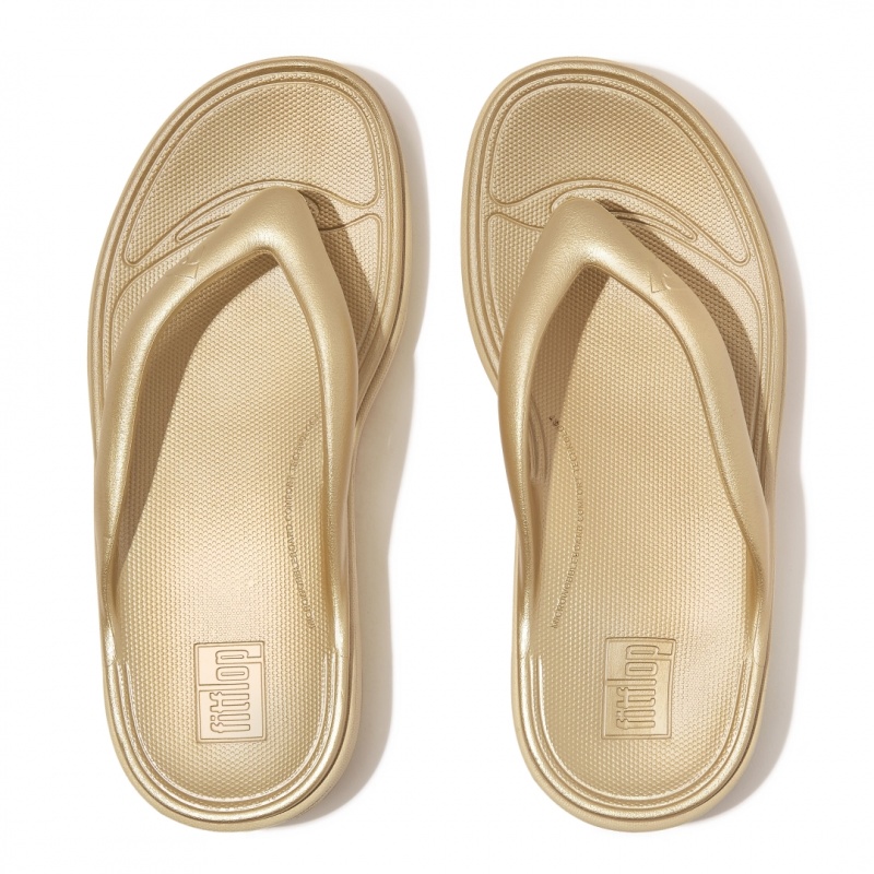 Fitflop Relieff Eva Tpu Thongs Sandaler Med Tåstolpe Dame Guld | DK-632401-ATG