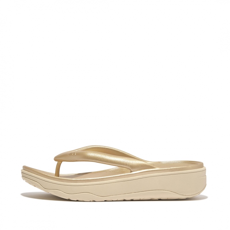 Fitflop Relieff Eva Tpu Thongs Sandaler Med Tåstolpe Dame Guld | DK-632401-ATG