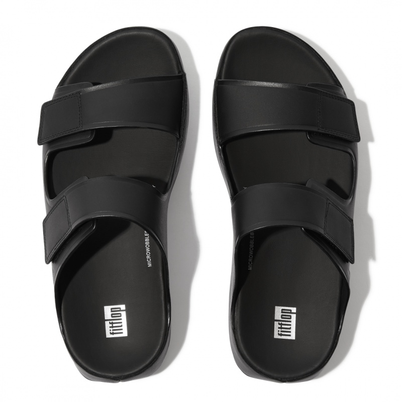 Fitflop Samel Adjustable Badesandaler Herre Sort | DK-238517-JAD