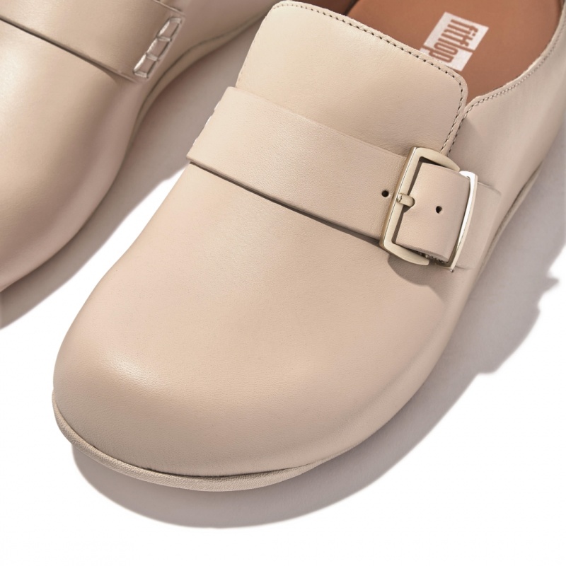 Fitflop Shuv Přezkou Páskové Træsko Dame Grå Beige | DK-934167-DJS