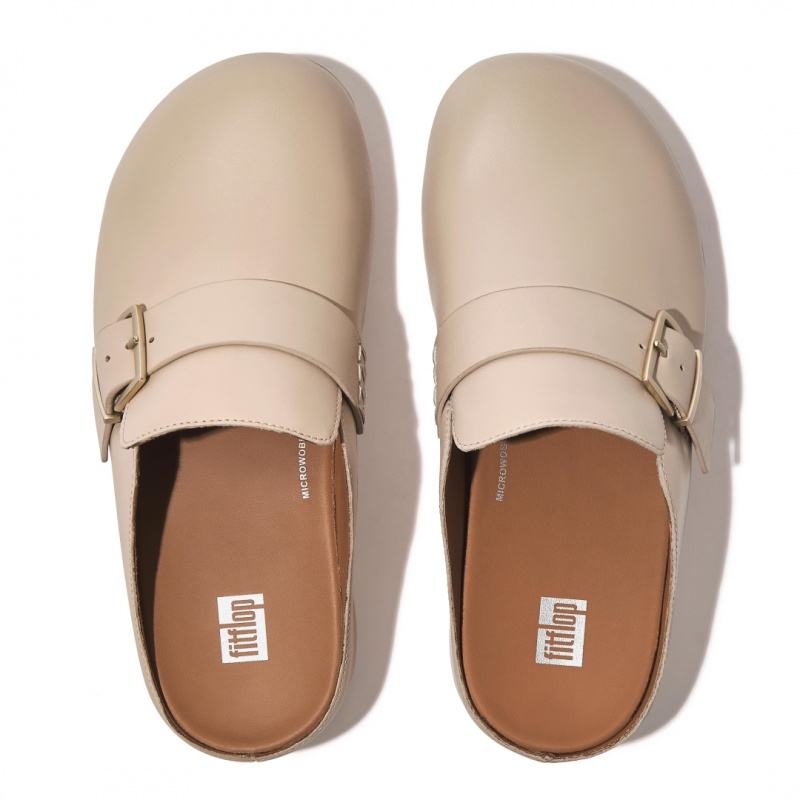 Fitflop Shuv Přezkou Páskové Træsko Dame Grå Beige | DK-934167-DJS