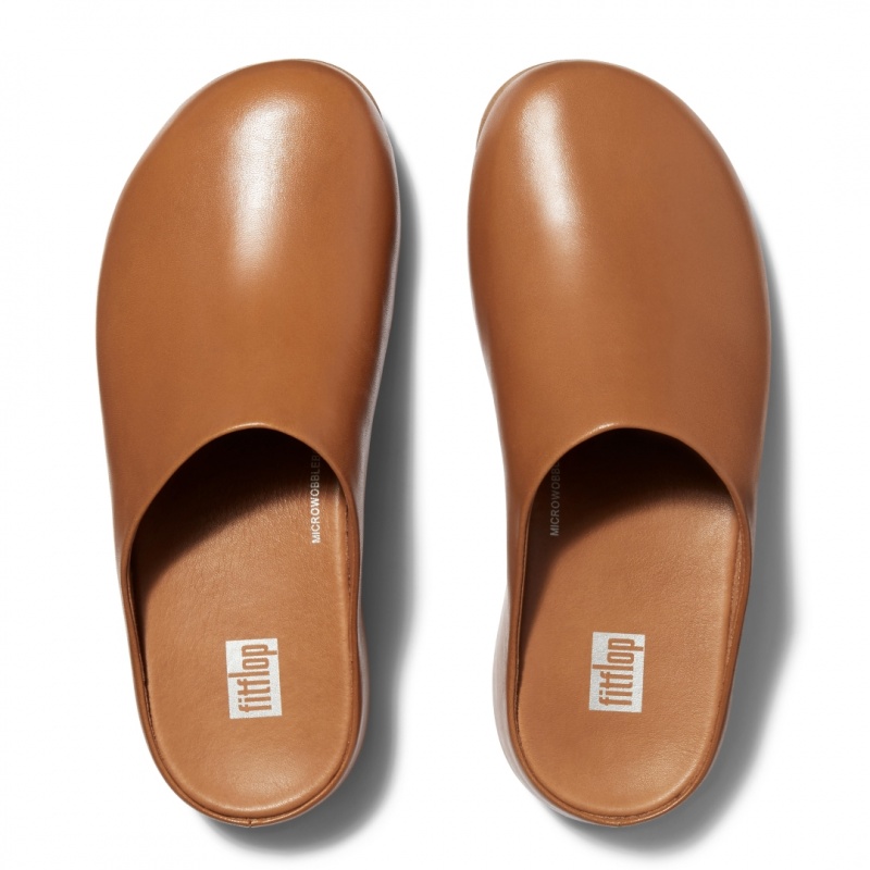 Fitflop Shuv Wipe Clean Træsko Dame Lysebrune | DK-634709-BIG