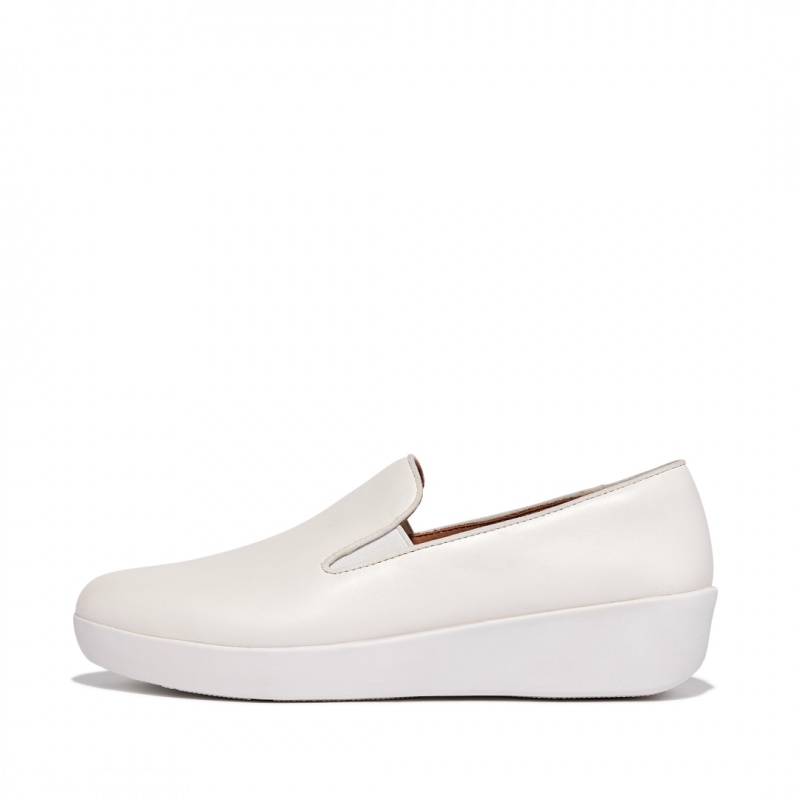 Fitflop Superskate Wipe Clean Loafers Dame Hvide | DK-640218-CEM