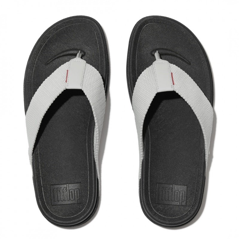 Fitflop Surfer Polyester Sandaler Med Tåstolpe Herre Grå | DK-625731-LOE