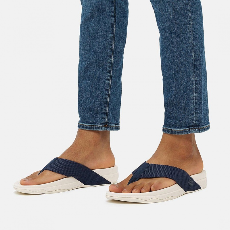 Fitflop Surfer Polyester Sandaler Med Tåstolpe Herre Blå | DK-987465-SWF