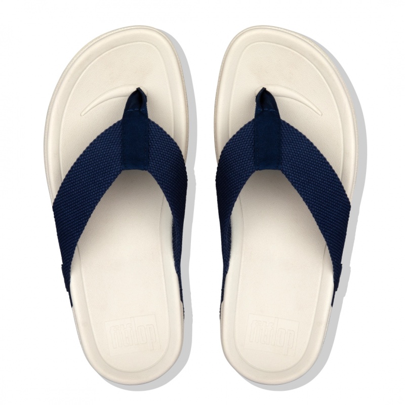 Fitflop Surfer Polyester Sandaler Med Tåstolpe Herre Blå | DK-987465-SWF