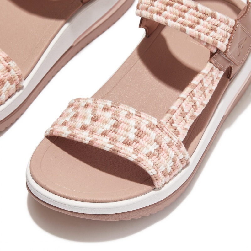 Fitflop Surff Bomulds Webbing Back Páskové Sandaler Dame Beige | DK-890612-BKR