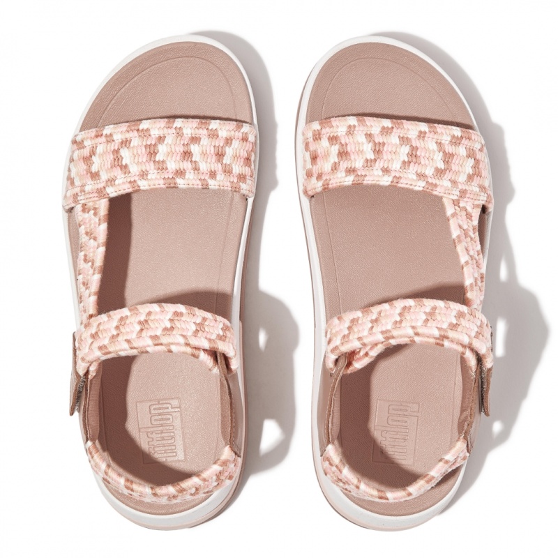 Fitflop Surff Bomulds Webbing Back Páskové Sandaler Dame Beige | DK-890612-BKR