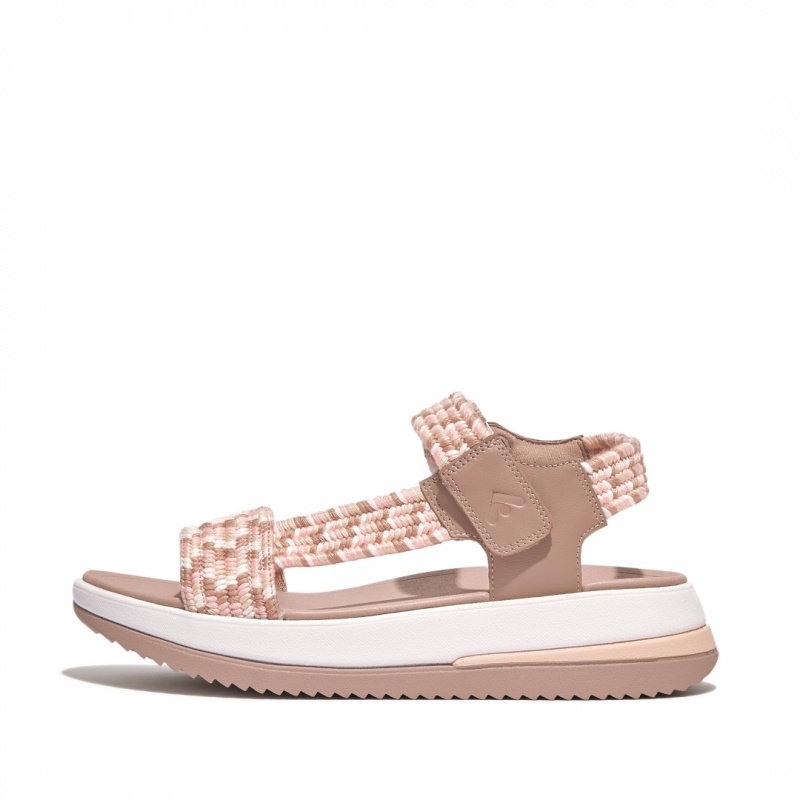 Fitflop Surff Bomulds Webbing Back Páskové Sandaler Dame Beige | DK-890612-BKR