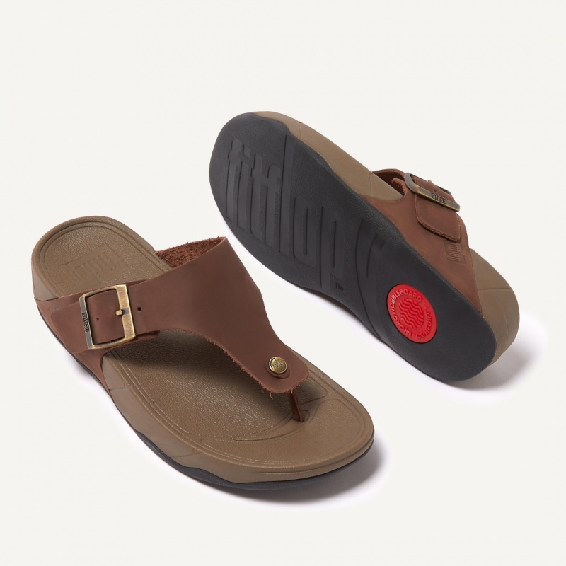 Fitflop Trakk Ii Nubuck Tå Thongs Herre Brune | DK-651489-JWC