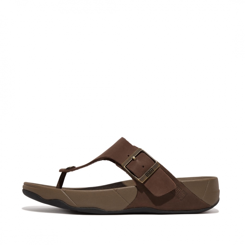 Fitflop Trakk Ii Nubuck Tå Thongs Herre Brune | DK-651489-JWC