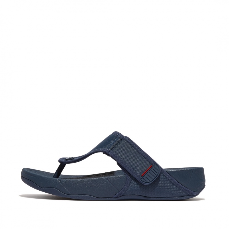 Fitflop Trakk Ii Polyester Faux Tå Thongs Herre Blå | DK-695807-PHJ