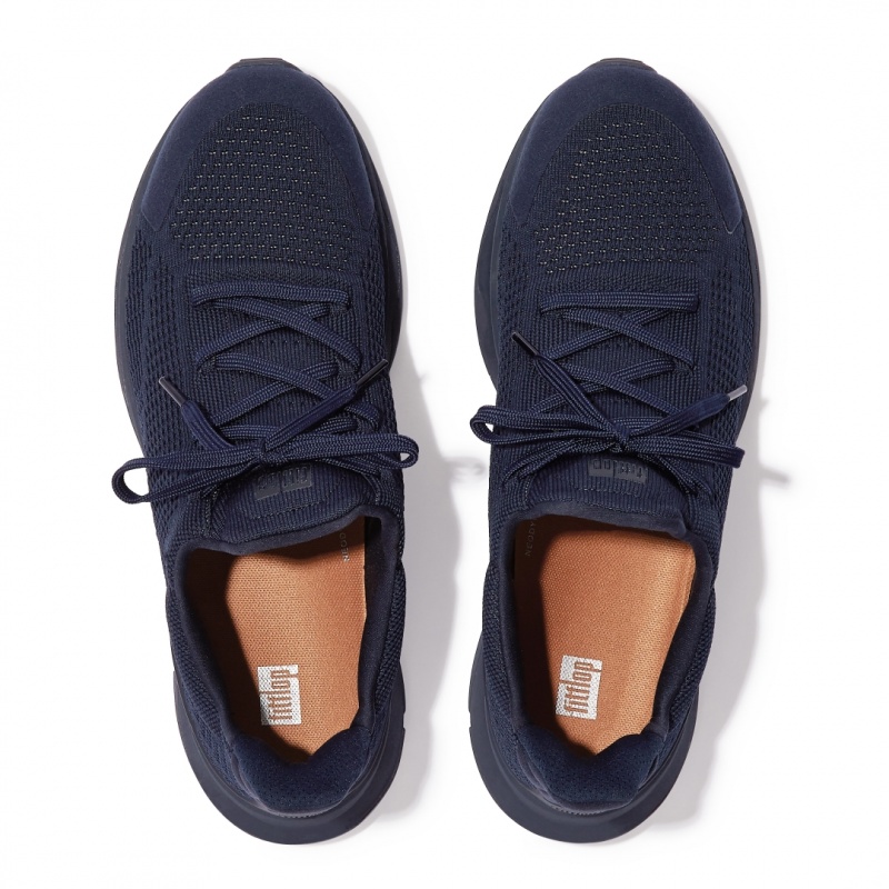 Fitflop Vitamin Ffx Knit Sports Sneakers Herre Mørkeblå | DK-328901-DUG