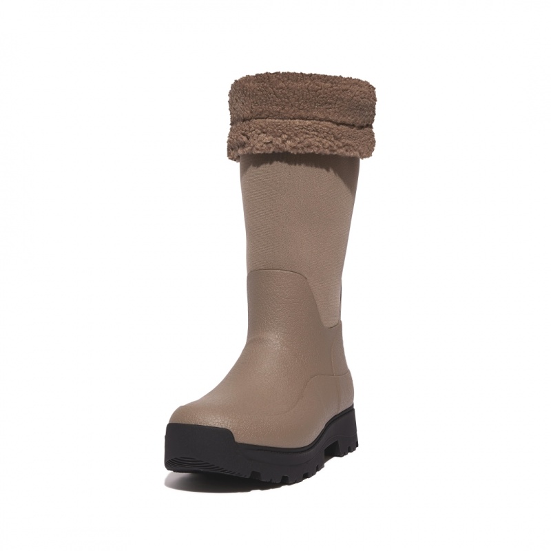 Fitflop Wonderwelly Atb Natural Mix Welly Gummistøvler Dame Grå | DK-786213-HWX