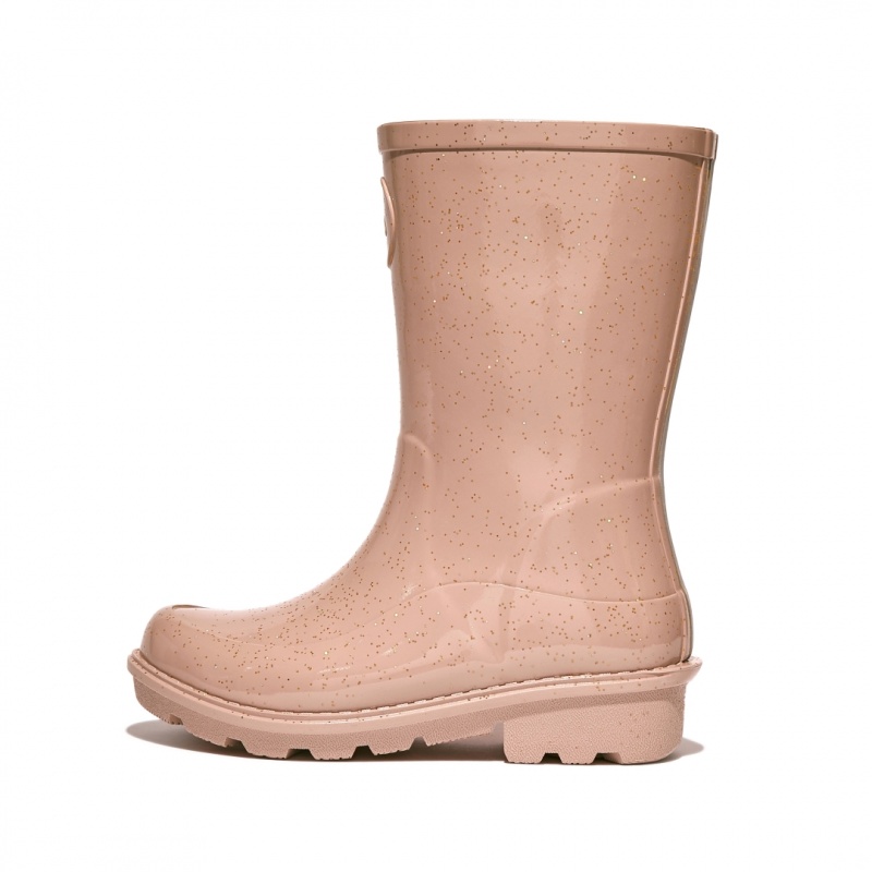 Fitflop Wonderwelly Natural Mix Welly Gummistøvler Børn Lyserød Guld | DK-179486-YQK